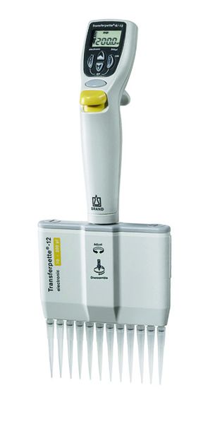 Brand GmbH & Co. KG 12-Kanal Mikroliterpipette Transferpette -12 electronic, 1 - 20 μl, Netzteil UK/Irland (100-240 V / 50-60 Hz), DE-M