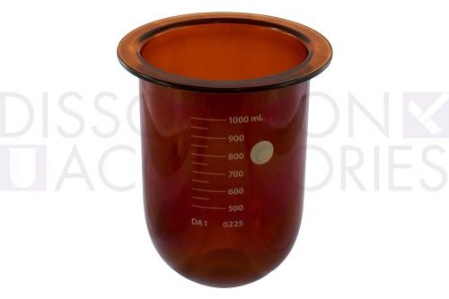 Dissolution Accessories Gefäß, Boro 3.3, braun, 1000 ml, APEX-Boden, Caleva