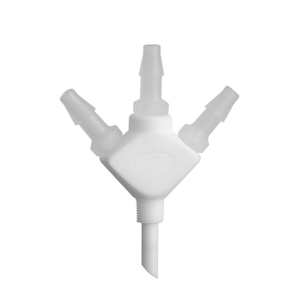 SCAT 3-in-1 Verteiler für Schlauchanschluss, senkrecht, PTFE/PP, 3x 6,4 mm ID