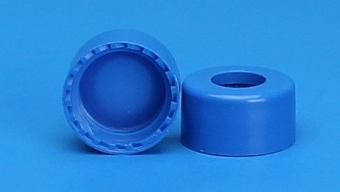 JG Finneran 9 mm R.A.M, Smooth Cap, Royal Blue, Clear PTFE/Blue Silicone Ultra Low Bleed Septa for Mass Spec, 10 x 100 pc/PAK