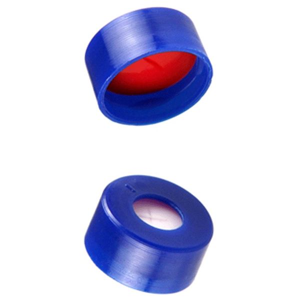 Microsolv Snap Top Cap blue, smooth PE, with white Sil/red PTFE Pre-slit Septa, for 11mm, 12x32mm Snap Top autosampler vials, 1000 pc/PAK