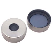 Product Image of 20 mm Magnetic flare cap, silver painted, 8 mm hole, pharma-fix septum, butyl/PTFE, 50°shore A, 3 mm, 1000 pc/PAK