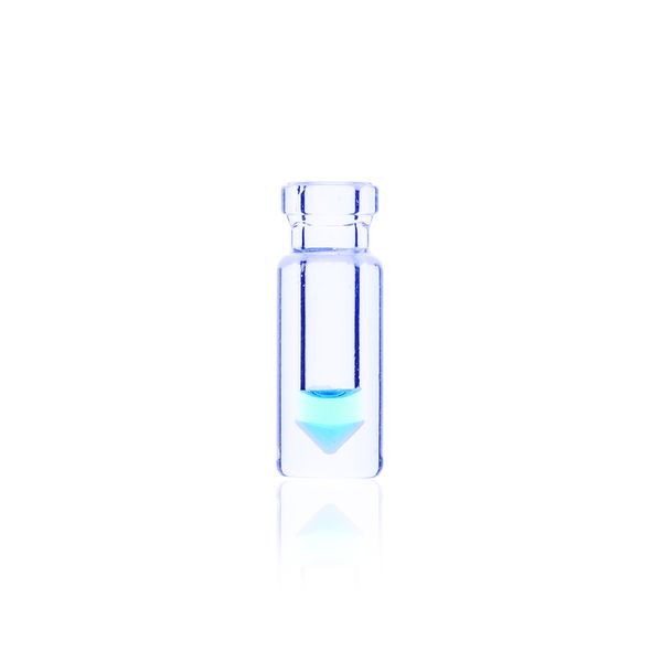DWK Wheaton 0.3 ml NextGen V-bottle, beaded rim, clear, Boro, without cap 11 mm, 12 pc/PAK