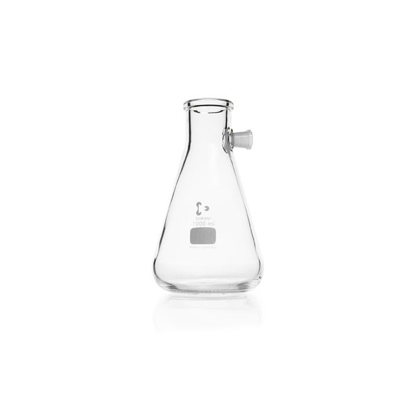 Duran Group Saugflasche, Duran, Glas, 1000 ml, Erlenmeyerform, Tubus, vakuum-fest, 10 St/Pkg