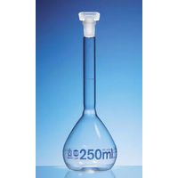 Product Image of Volumetric flask, BLAUBRAND, class A, Boro 3.3, 100 ml, blue grad. with NS 14/23, with 100 ml PP stopper, DE-M, with USP individual certificate