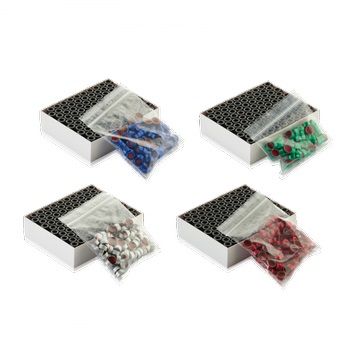 DWK Wheaton 1,8 ml E-Z Fläschchen, 12 x 32 mm, braun, Schriftfeld, 11 mm Alu-Bördelkappe rot, Septum PTFE/Silikon/ PTFE, 100 St/Pkg