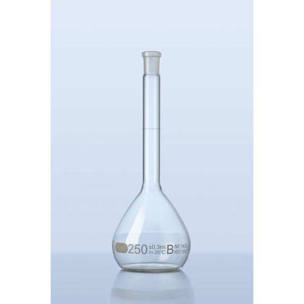 Duran Group Messkolben, klar, NS 34/35, 5000 ml, weiße Skala, B, PE-Stopfen, mit Ringmarke