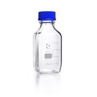 Product Image of DURAN® GL 45 Laboratory glass bottle, square, clear, with screw cap and pouring ring (PP), 500 ml, 10 pc/PAK
