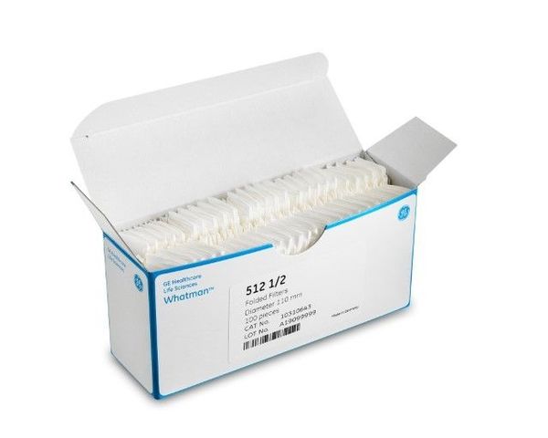 Whatman Papierfilter, rund, gefaltet, Grade 512½, 185 mm, 100 St/Pkg