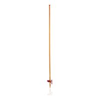 Product Image of DURAN® burette, amber glass, conformity certified, white print, main points ring graduation, straight PTFE stopcock, accuracy class AS, batch certificate, 10 ml, 2 pc/PAK