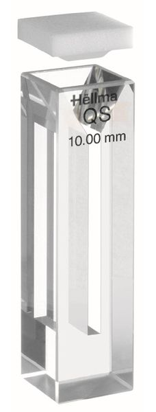 Hellma Micro Cell, Type 108.002F-QS, HP Quartz Glass, WL 200-2500 nm, Pathlength 10x2 mm, base thickness 9 mm, magnetic stirrer, PTFE lid, 500 μl