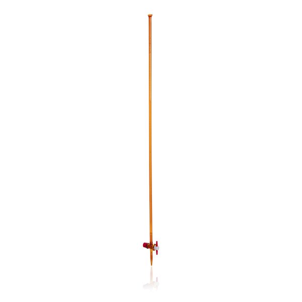 Duran Group DURAN burette, amber glass, conformity certified, white print, main points ring graduation, straight PTFE stopcock, accuracy class AS, 