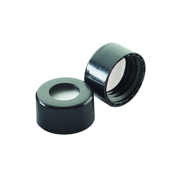 DWK Wheaton ABC screw cap, PP, black, with 0.01 PTFE insert, 9 mm, 1000 pc/PAK
