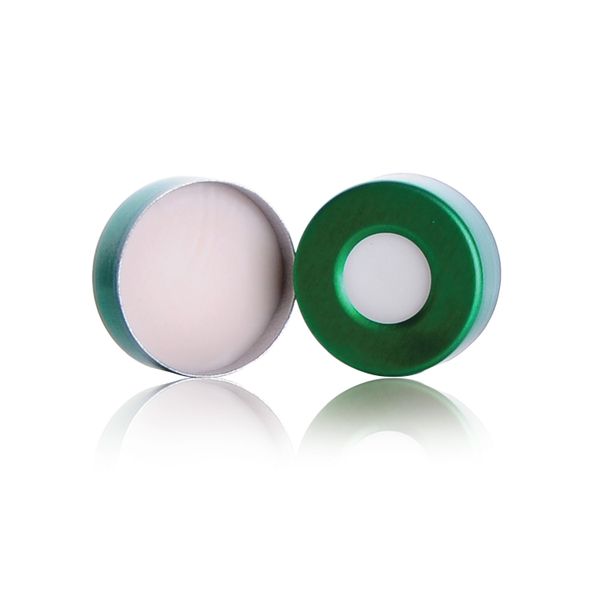 DWK Wheaton 20 mm, Bördelkappe, AlumiTin, Septen PTFE hellbraun/Silikon weiß, 100 St/Pkg
