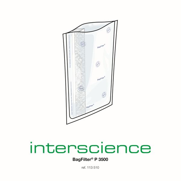Interscience Filterbeutel BagFilter P 3500, 3500 ml, 380 x 600 mm, 10 x 10 St/Pkg, Seitlicher Filterbeutel mit eingebautem Verschluss