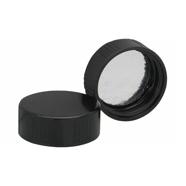 DWK Wheaton PF screw cap, black, aluminum foil coated cellulose insert, size 28-400, 100 pc/PAK