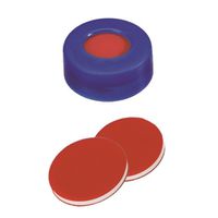 Product Image of Schnappringkappe, ND11 PE: blau mit 6 mm Loch, PTFE rot/Silikon weiß/PTFE rot, weiche Kappe, 1,0 mm, 1000/PAK