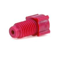 Product Image of Nut, PP, flanged red 1/16, 1/4 -28, minimum order amount = 11 pcs