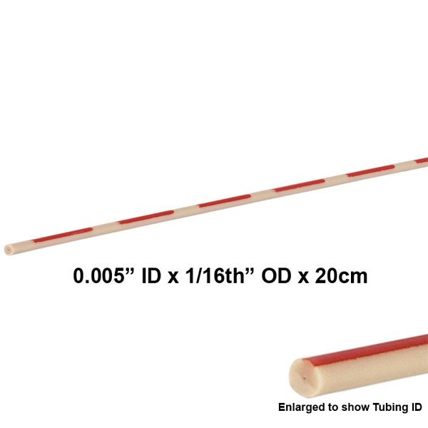 Applied Research Europe Schlauch, PEEK, vorgeschnitten, 0,13mm ID, 1,6mm AD, Super-T Grade, roter unterbrochener Streifen, 20 cm lang, 5 St/Pkg
