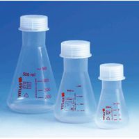 Product Image of Erlenmeyer Flask, PMP, wide-mouth, transparent, GL 45, with redscrew cap, PP, 75 ml, 6 pc/PAK
