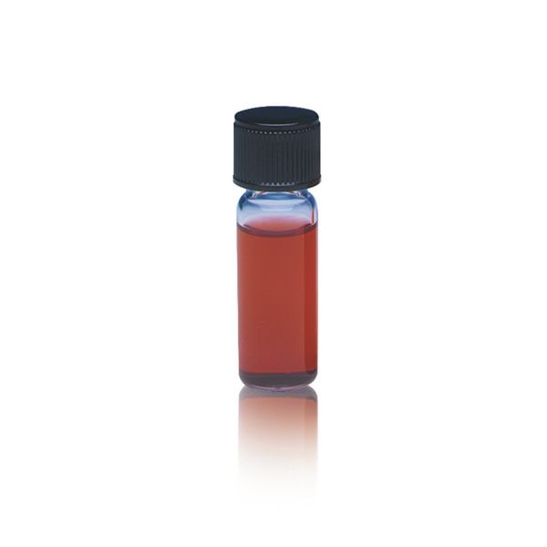 DWK Wheaton Culture vials, 4ml, clear, 15 x 51 mm, 13-415, black PF cap, without hole, rubber insert, 144 pc/PAK