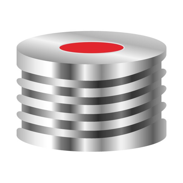 Macherey-Nagel ND18 Magnetische Schraubk., silber, Loch Red Rubber/TEF farblos Härte: 65° shore A, 100 St/Pkg