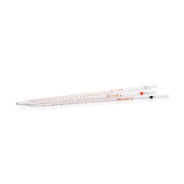 Duran Group AR -Glas Messpipette, konformitätsbescheinigt, braun bedruckt, Type 2, Kl. AS, mit Chargenzertifikat, 1 ml, 12 St/Pkg, Type 2: Vollablauf,