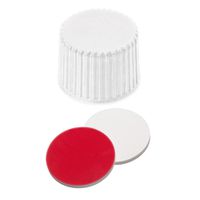 Product Image of Schraubkappe, ND20 PP, weiß, 1,3 mm, Si weiß/PTFE rot, geschlossen, 10x100/PAK