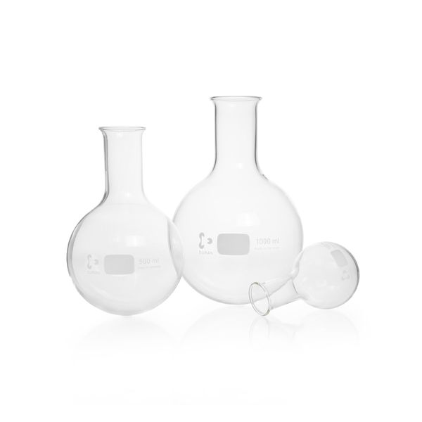 Duran Group Enghalsrundkolben, Glas, 100 ml, mit Bördelrand, 10 St/Pkg