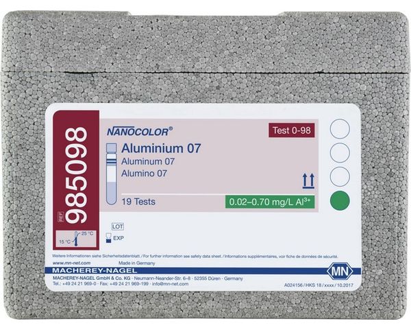 Macherey-Nagel Rundküvettentest NANOCOLOR Aluminium 07, mit Barcode, Pg. à 19 Bestimmungen