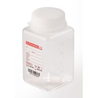 Product Image of Sterile Weithalsflasche mit 5 mg Natriumthiosulfat, 250 ml, PP, natur, quadratisch, Originalitätsverschluss, 216 St/Pkg