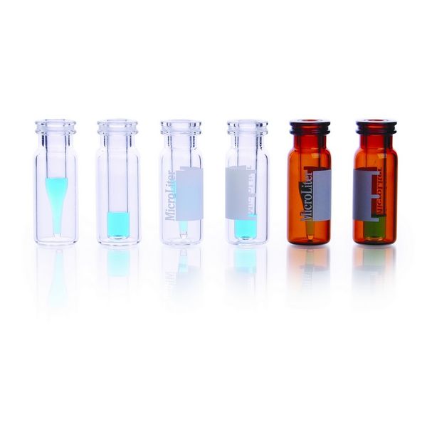 DWK Wheaton 2 ml clear glass vials, snap cap, 350 μl glass insert, conical, drawn tip, 100 pc/PAK