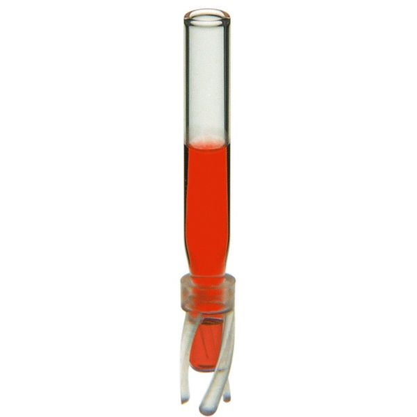 Microsolv Micro Inserts 200 μl fill volume, clear glass, deactivated, conical, precision point, 5 x 32 mm OD, with Spring, 8mm, Push Top, 1ml 