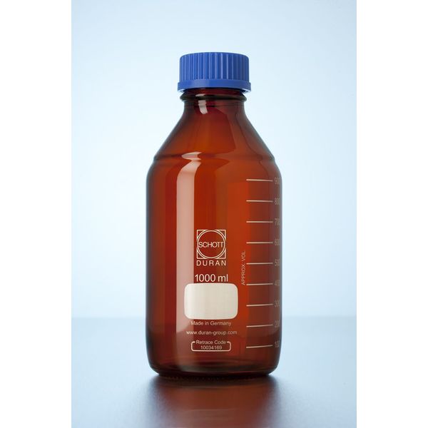 Duran Group DURAN GL 45 Laborglasflasche, braun, mit Schraubverschluss, Ausgießring, 2000 ml, 10 St/Pkg