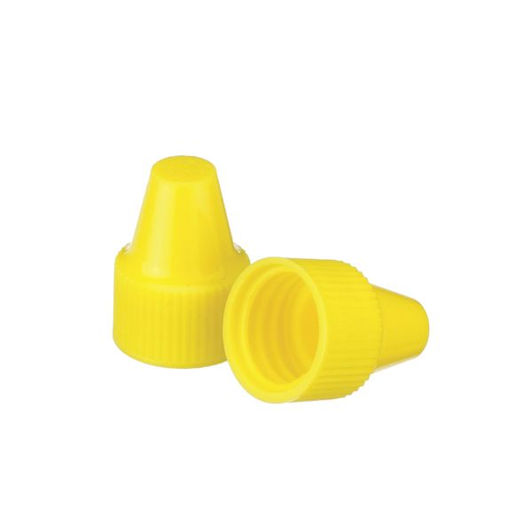 DWK Wheaton Gelbe PP-Kappe für Tropfflaschenspitze 13 mm und 6 ml Tropfflaschen, Größe 13-425, 1000 St/Pkg