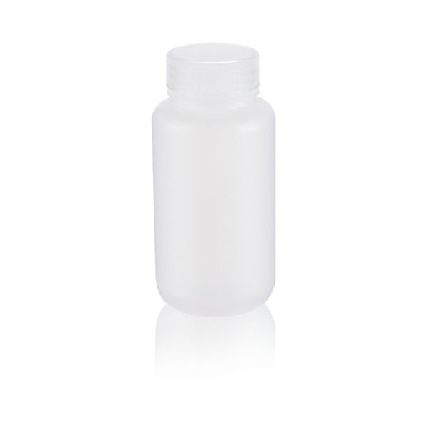 DWK Wheaton 250 ml Weithalsflasche, auslaufresistent, LDPE, 8oz, 43-410 Schraubverschluss, natur, 61 x 125 mm, 72 St/Pkg