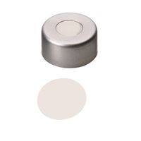 Product Image of Bördelkappe, ND11 Verschluss: Aluminium, farblos lackiert mit 5,5 mm Loch, mit Rollierung, PTFE virginAluminium, 0,25 mm, 1000/PAK