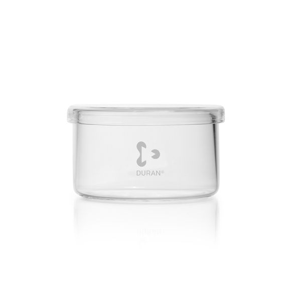 Duran Group Jar/DURAN low shape h*d 60x100 mm 10pcs without shoulder, with overlapping lid, 10 pc/PAK