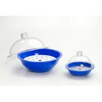 Product Image of Desiccator, PP, 150 mm, autoclavable, blue base, clear PC bowl