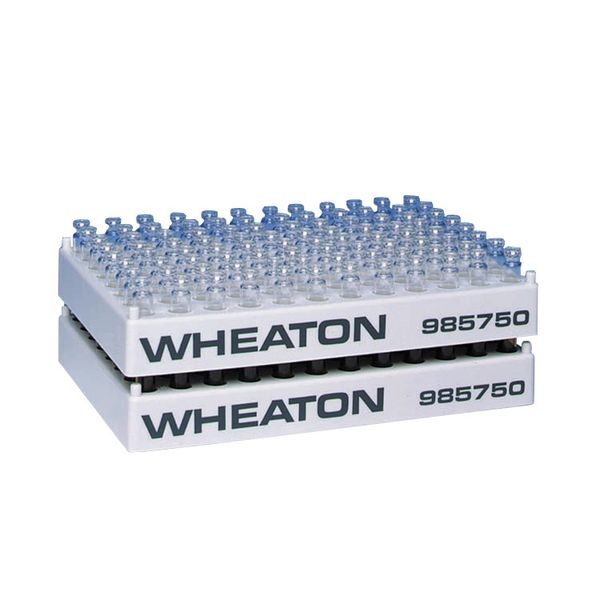 DWK Wheaton PP rack with 96 positions, cup ID 9.5 mm, 5 pc/PAK