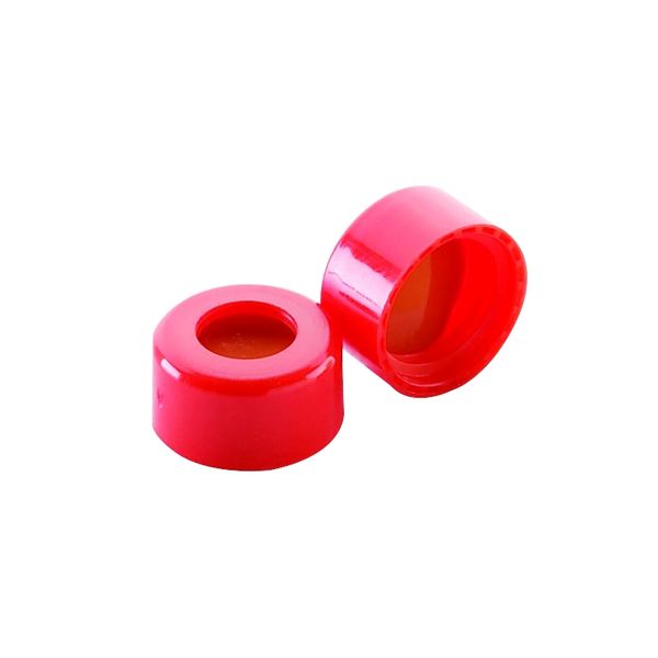 DWK Wheaton ABC screw cap, PP, red, with insert PTFE white/silicone red, 1000 pc/PAK