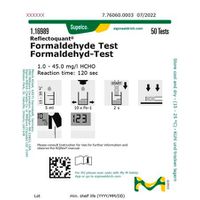 Product Image of Formaldehyde-test method: reflectometry with test rods and reagent, 50 tests, 1.0 - 45.0 mg/l HCHO Reflectoquant®