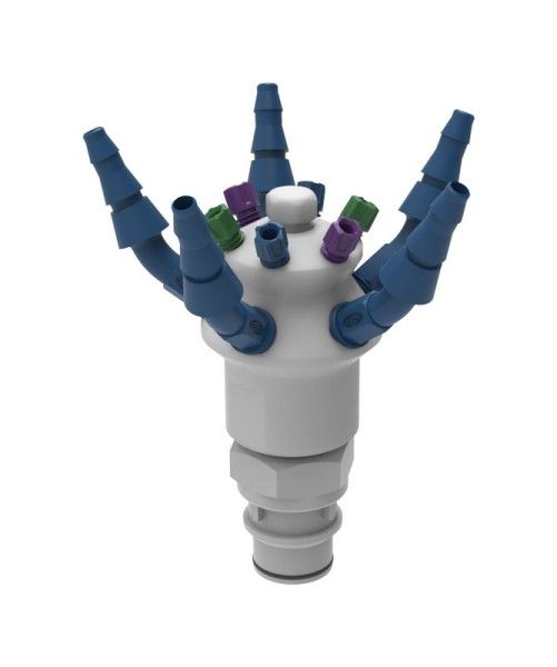 SCAT HPLC Collector, PP/PTFE, for Justrite Canisters, 6 x 1.6/2.3/3.2mm AD, 6 x PFA blind Plugs, 6 x hose Olive 5-11.5mm ID, 6 x PTFE blind Plugs
