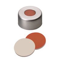 Product Image of ND11 Alu crimp cap, colorless painted + hole, RedRubber/PTFE transparent, 65°shore, 1000 pc/PAK
