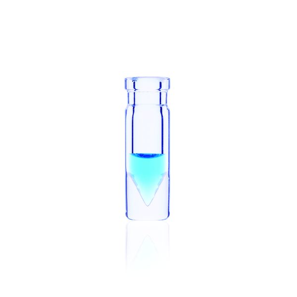 DWK Wheaton 1.0 ml NextGen V-bottle, beaded rim, clear, Boro, without cap 13 mm, 12 pc/PAK