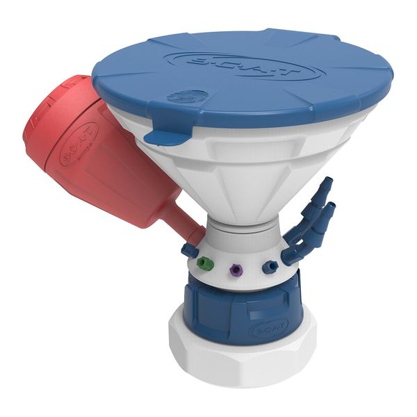 SCAT Universal Waste Hub ''JAN'', S70/71, safety funnel, 4x 1.6/2.3/3.2 mm OD, 4x PFA-blind plug
