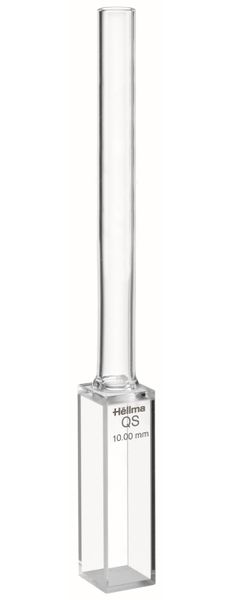 Hellma Makro-Küvette, Typ 221-QS, HP Quarzglas, WL 200-2500 nm, Schichtdicke 10x10 mm, mit Übergangsstutzen, Quarz/Duran, 3.500 μl, Stutzen Ø 8mmx80 