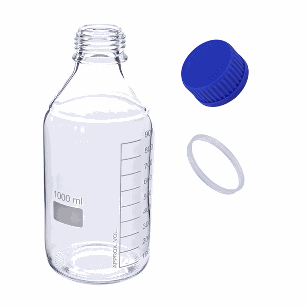 Microsolv Bottles, Mobile Phase Reservoir, Glass, Clear, 1 Liter, Screw Top, GL45 Threads, 10 pc/PAK