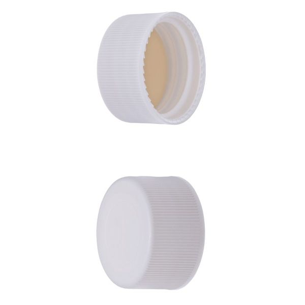 Microsolv Screw Cap white, 24 mm, with Sil/PTFE Fitted Liner, Closed, 100 pc/PAK