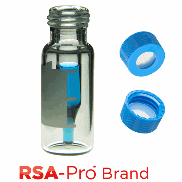 Microsolv Vial & Cap Kit: 300 μl, Fused Insert, Screw Top, Clear RSA-Pro Autosampler Vials with Write on Patch and fill lines + Screw Caps with Clear 